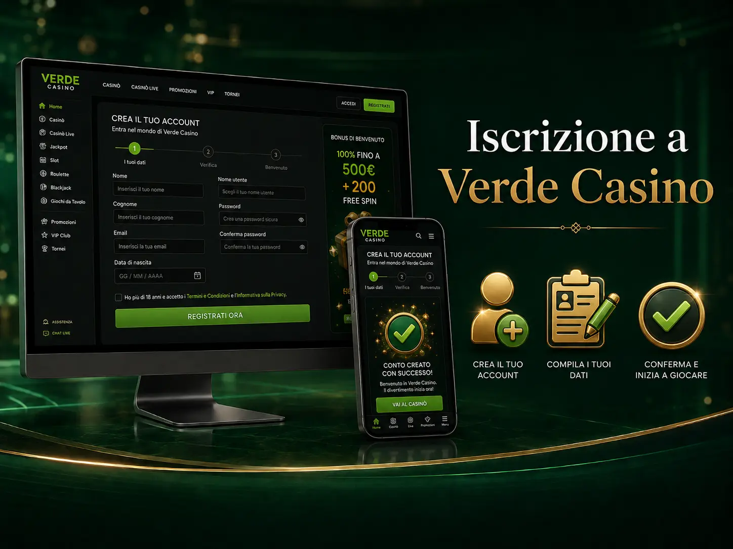 Come Aprire un Account su Verde Casino